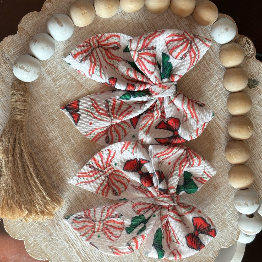 Christmas Bow Hair Clips for Kids